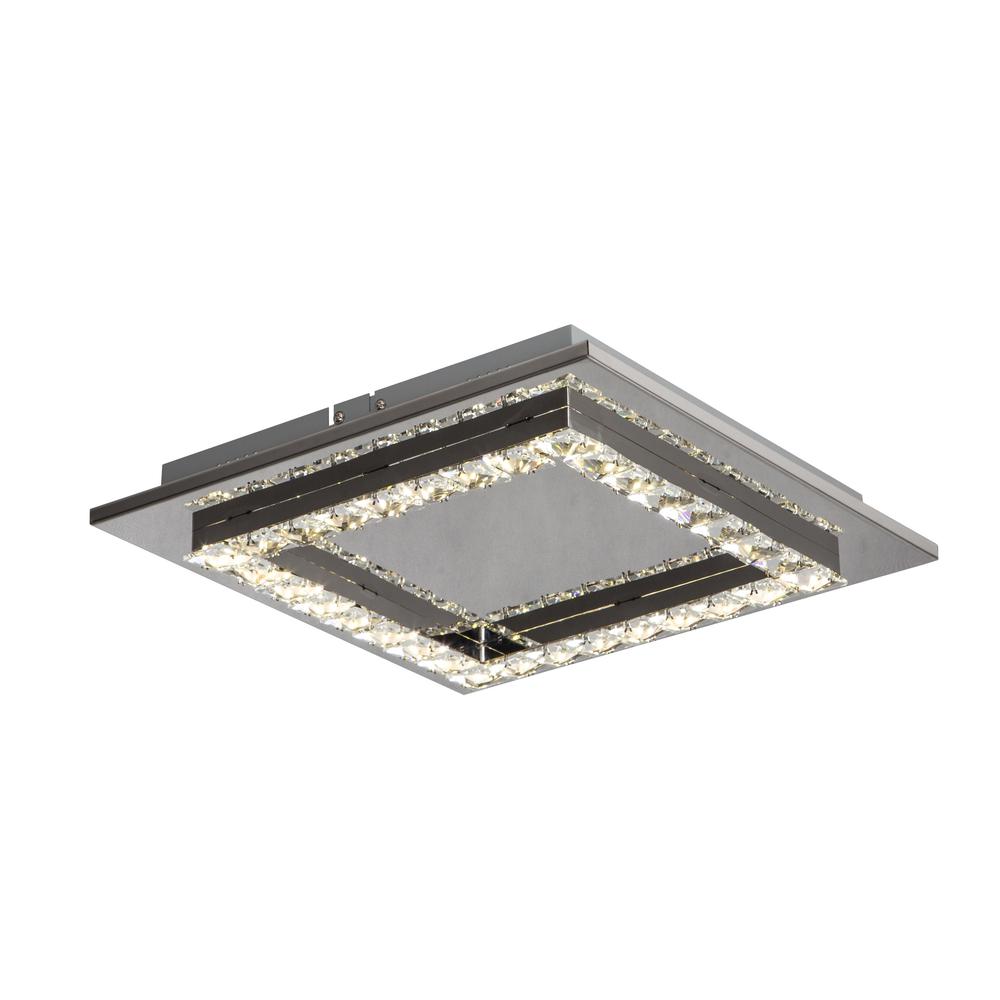 LED Flush Mount Chrome Stainless Steel & Crystal. Picture 1