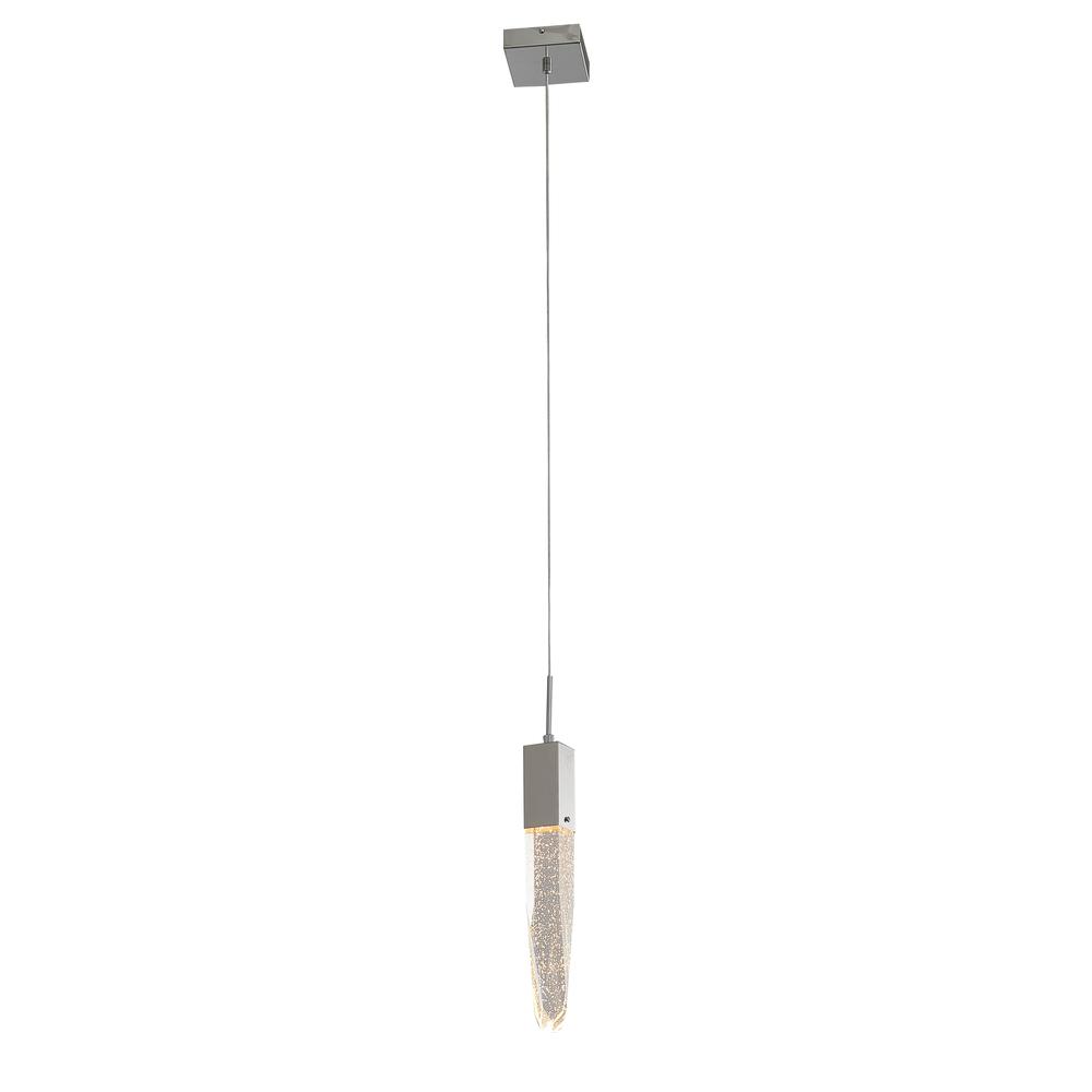 Single Pendant Lighting Chrome Metal & Crystal. Picture 1