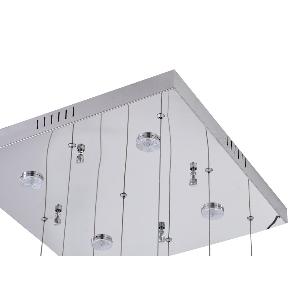10-Light Chrome LED Chandelier With Clear Crystal Accents. Picture 5