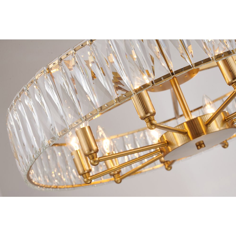 10-Light Gold Chandelier With Clear Crystals. Picture 5