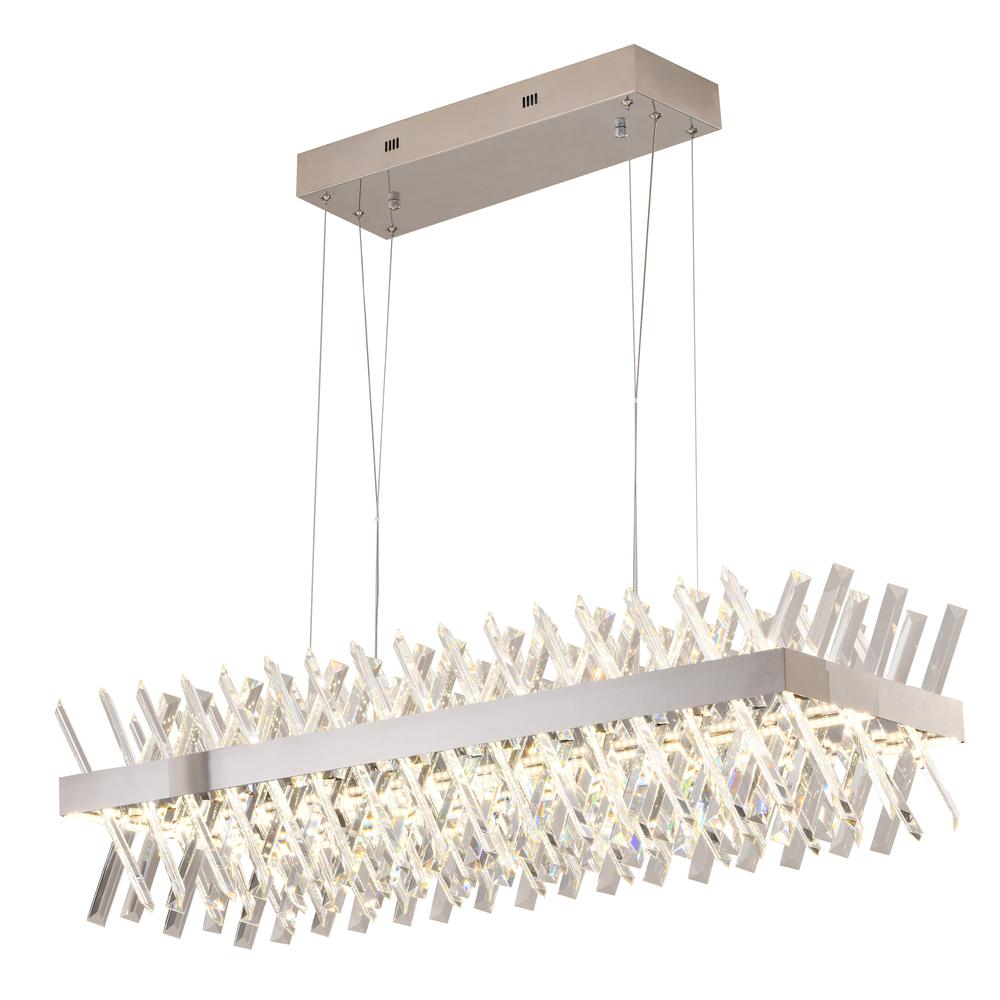 LED Chandelier Chrome Metal & Crystal. Picture 2