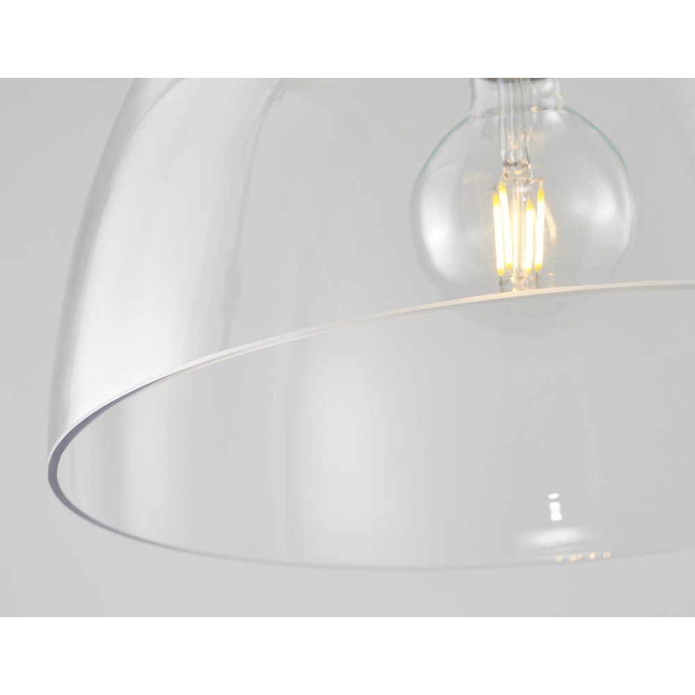 1-Light Chrome Semi Flush Mount With A Clear Glass Shade. Picture 5