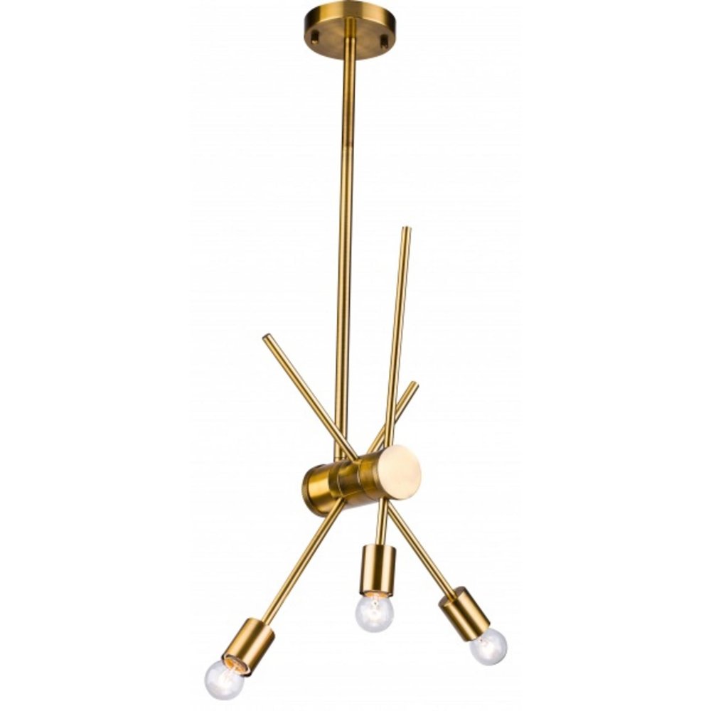 3-Light Gold Chandelier With Adjustable Arms. Picture 1
