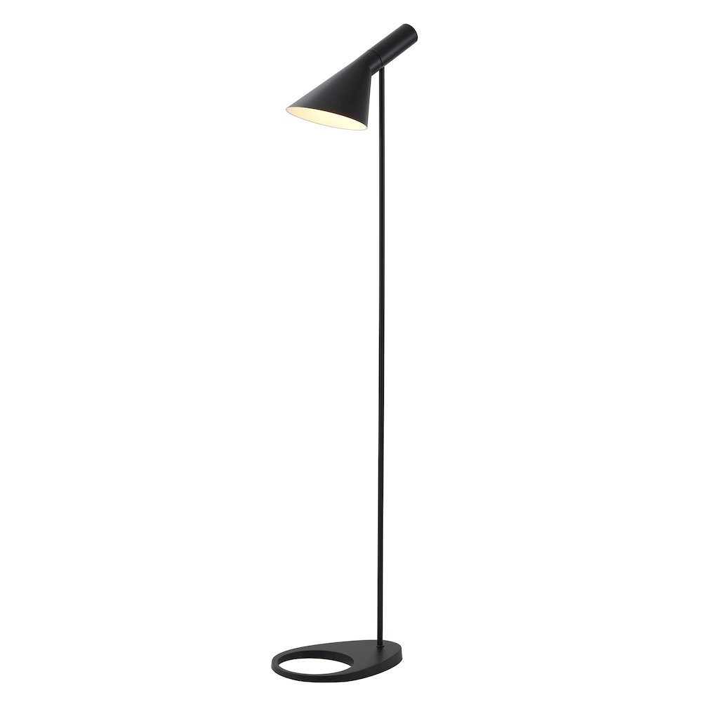 1-Light Black Floor Lamp With An Adjustable Shade. Picture 1