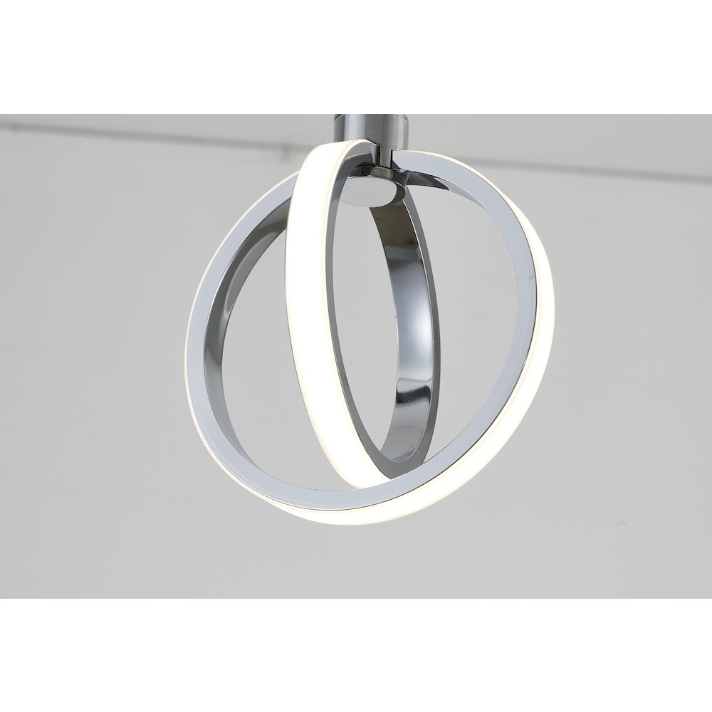 2-Light Chrome LED Pendant With White Acrylic Diffuser. Picture 3