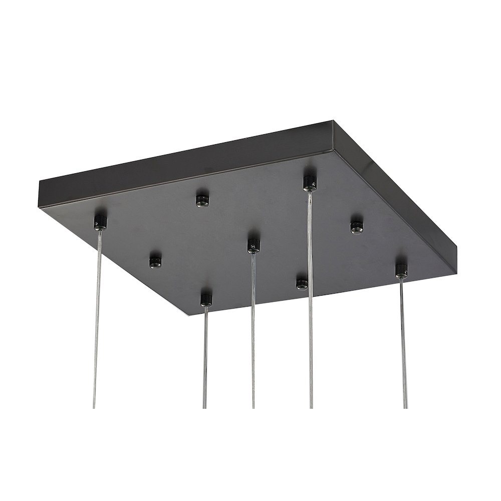 5-Light Matte Black Chandelier With A Clear Crystal. Picture 4