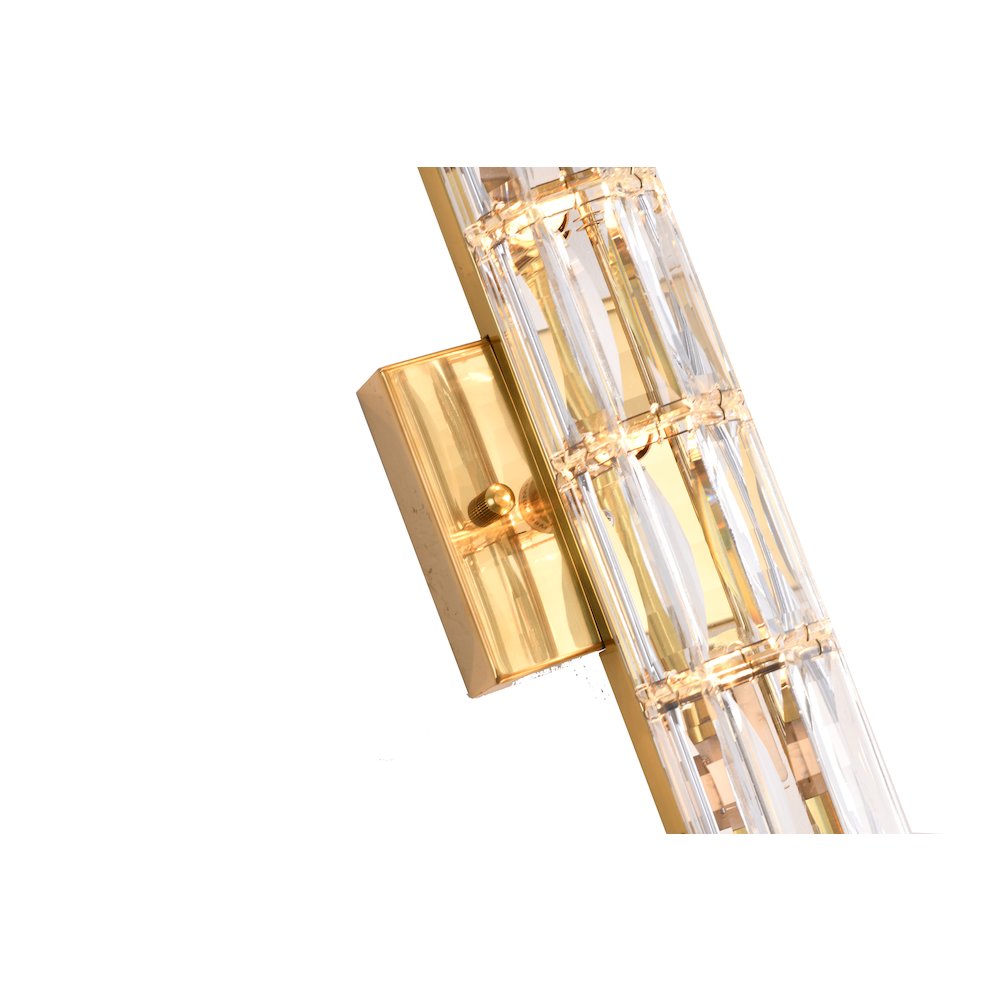 5-Light Gold Wall Sconce With Clear Crystal Accents. Picture 3