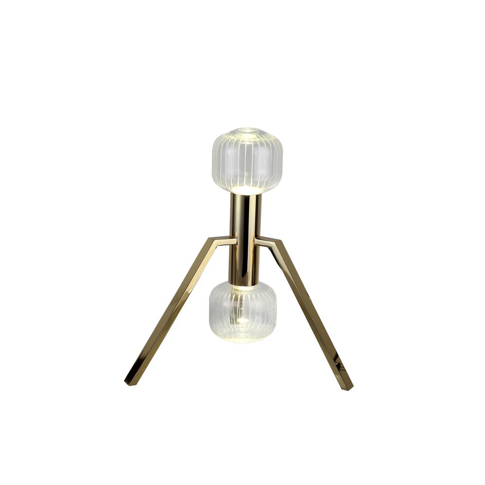 LED Table Lamp Gold Metal & Glass. Picture 2