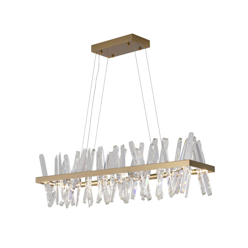 LED Chandelier  Gold Stainless Steel & Crystal. Picture 1