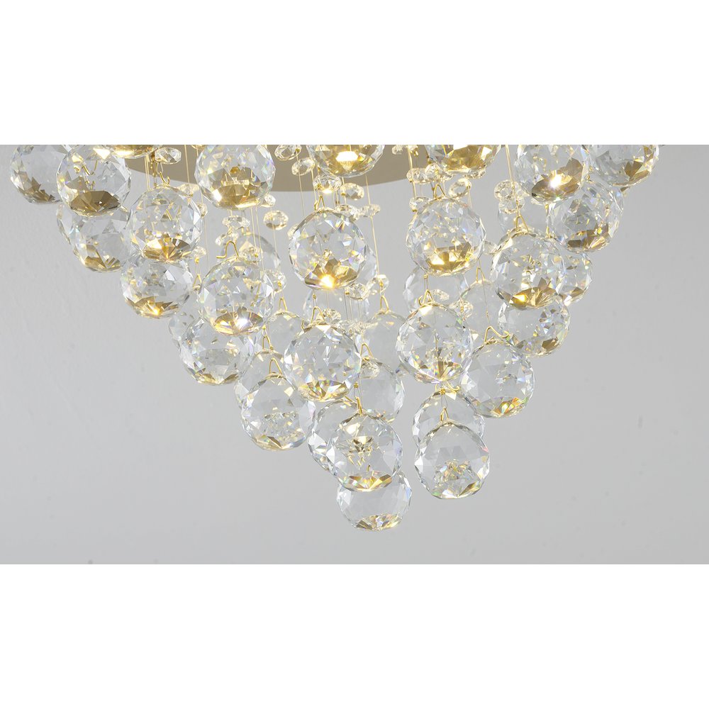 6-Light Gold Flush Mount With Clear Crystals. Picture 4
