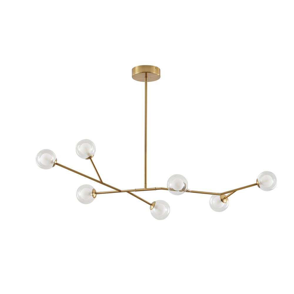Chandelier  Brass Steel & Glass. Picture 2