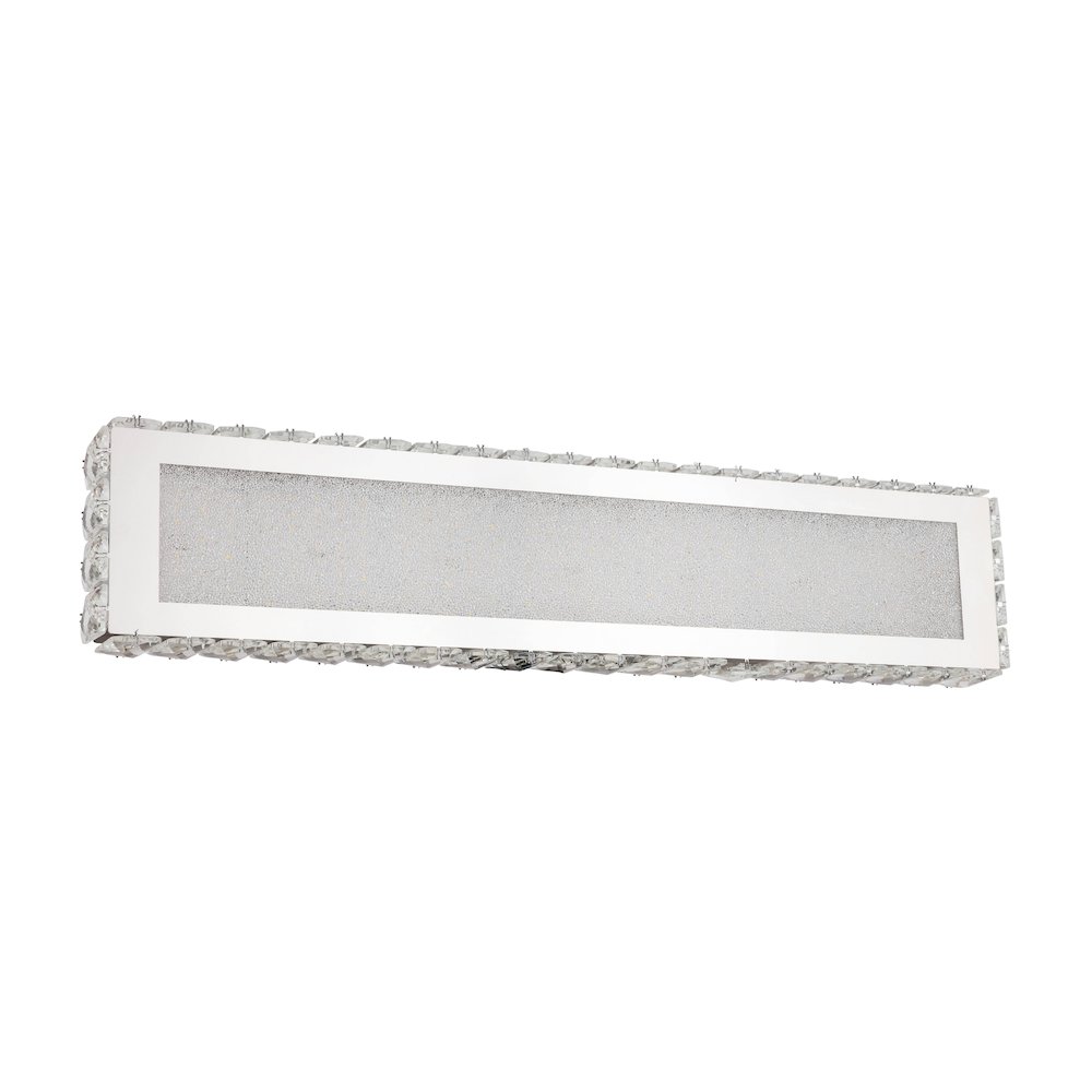 4-Light Chrome LED Wall Sconce With Clear Crystals. Picture 2