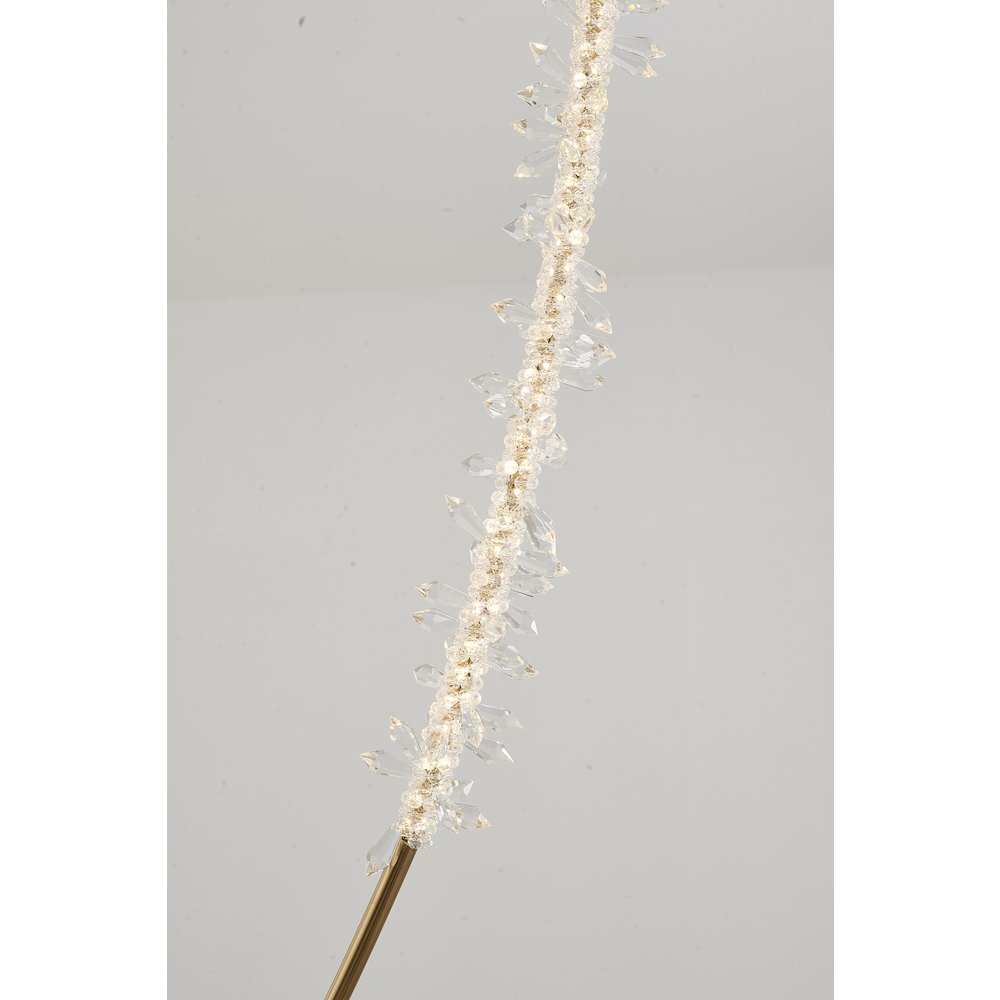 9-Light Gold LED Chandelier With Clear Crystal Details. Picture 5