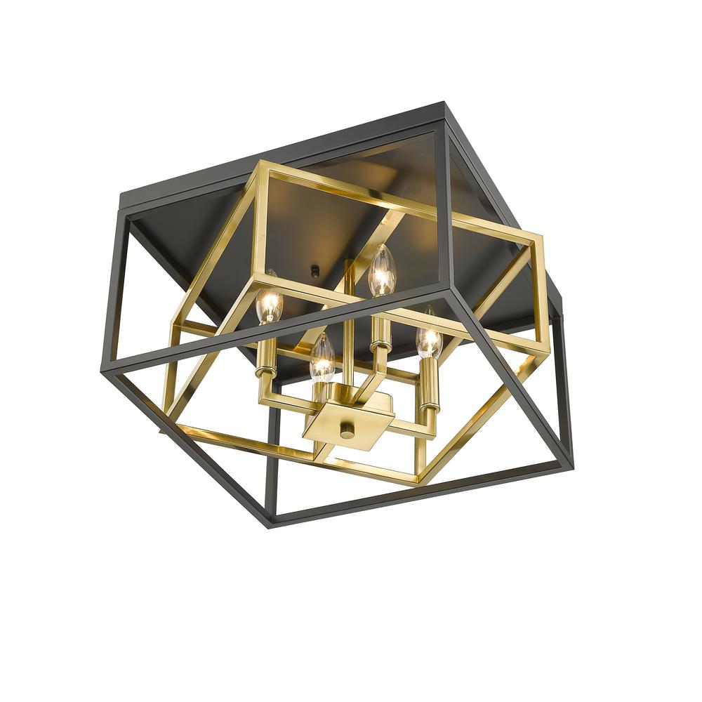 Flush Mount Black & Gold Iron. Picture 3