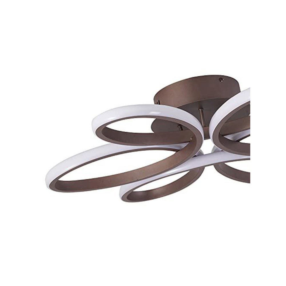 6-Light Dimmable Satin Coffee LED Flush Mount With White Acrylic Diffusers. Picture 8