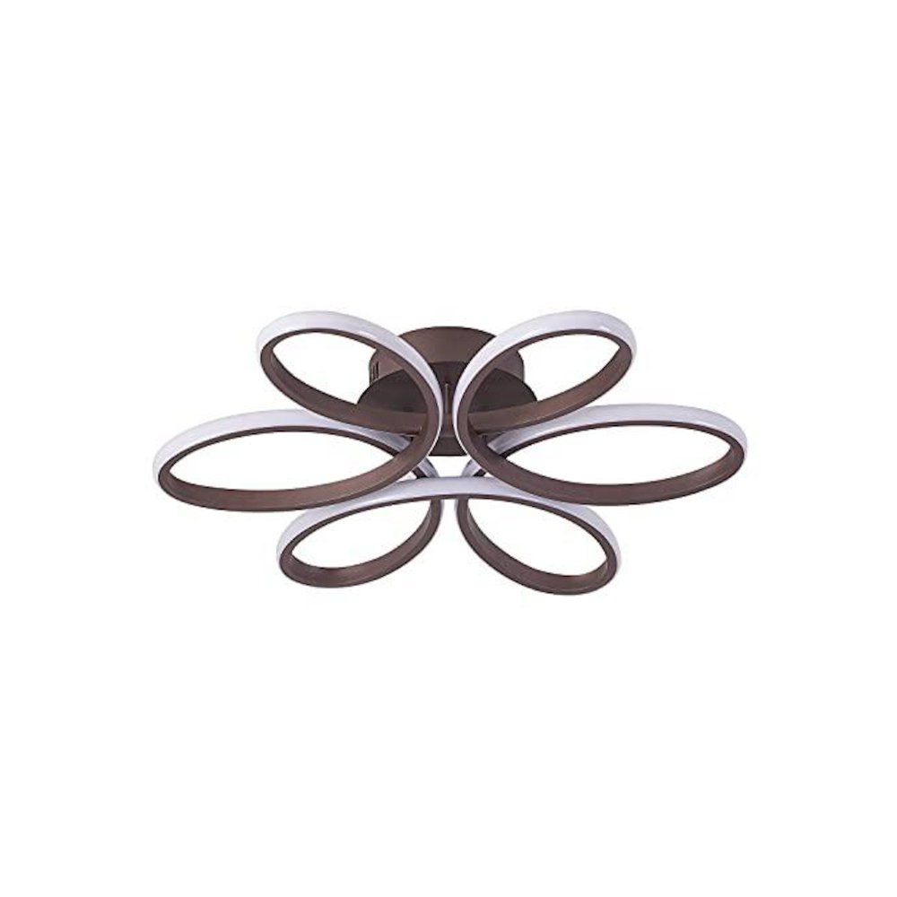 6-Light Dimmable Satin Coffee LED Flush Mount With White Acrylic Diffusers. Picture 5