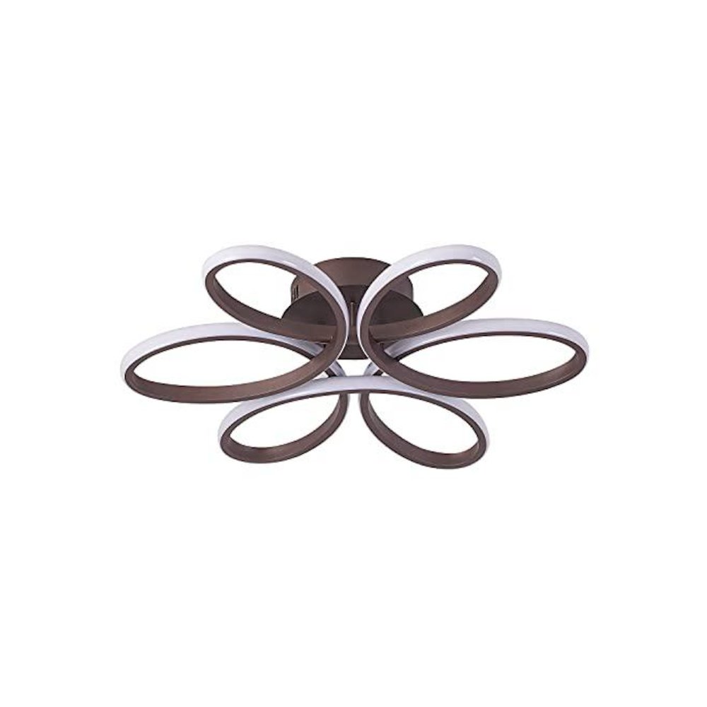 6-Light Dimmable Satin Coffee LED Flush Mount With White Acrylic Diffusers. Picture 2
