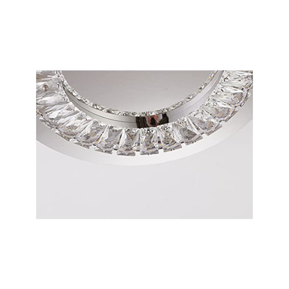 1-Light Chrome Stainless Steel LED Flush Mount With Clear Crystals. Picture 4