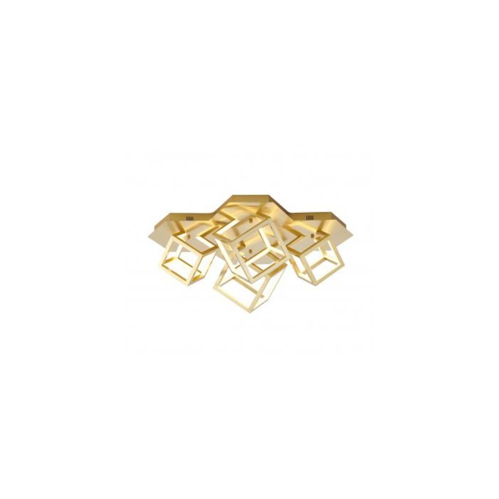 4-Light Gold Aluminum Flush Mount With LED Boxes. Picture 1