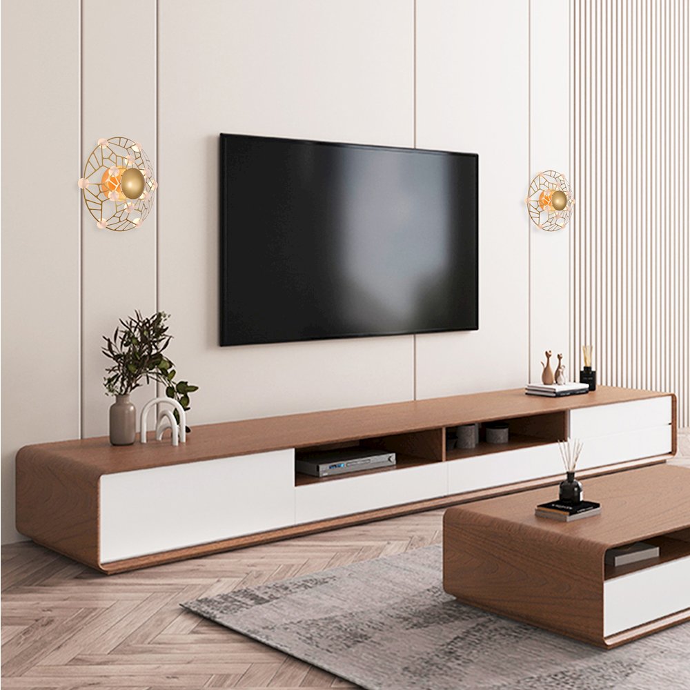12-Light Gold LED Wall Sconce With Acrylic Diffusers. Picture 6