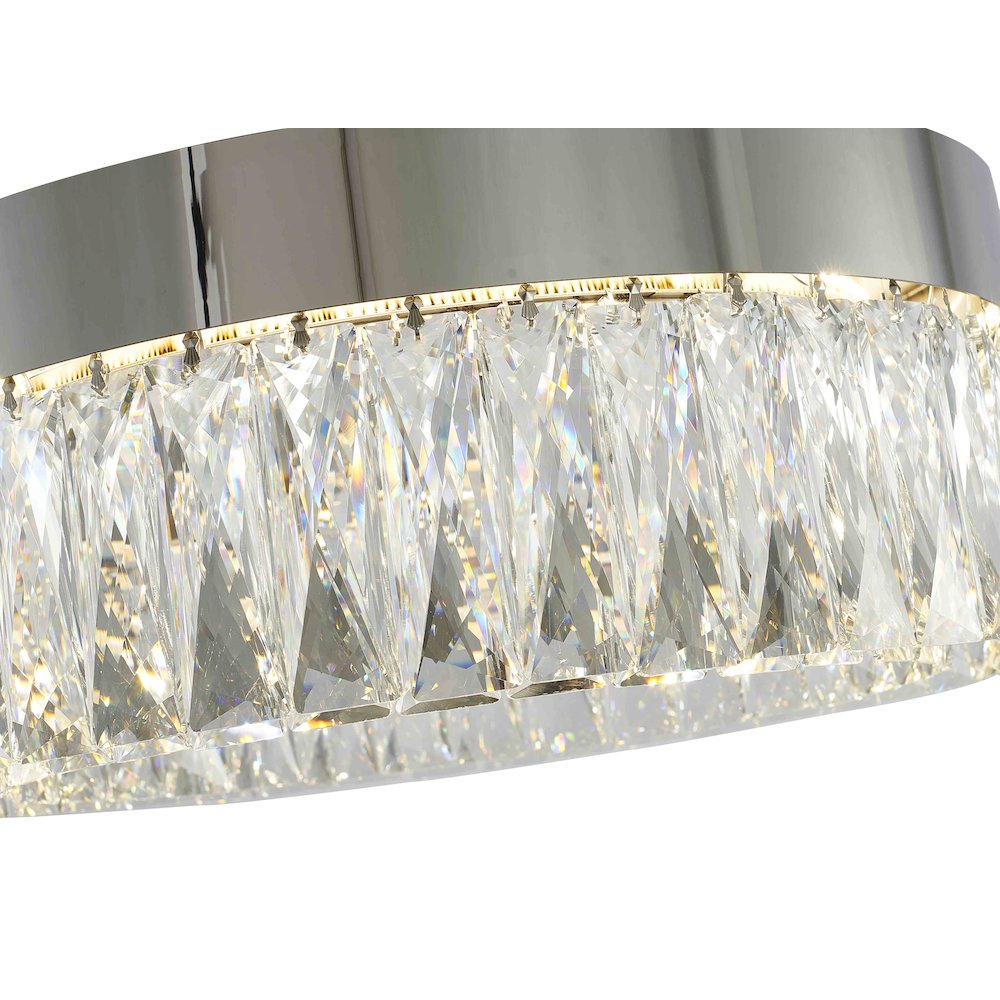 1-Light Chrome LED Chandelier With Clear Crystal Accents. Picture 3
