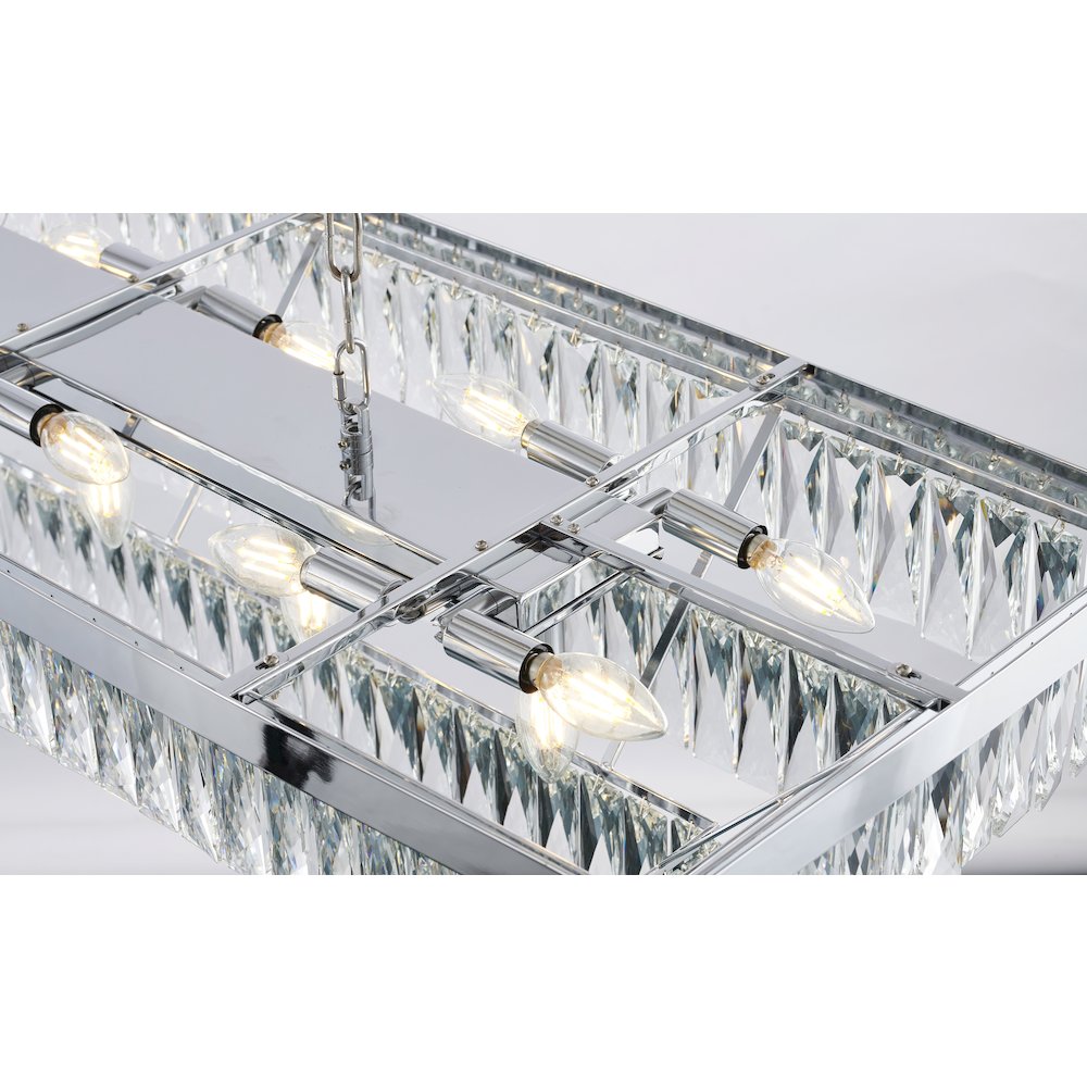 17-Light Chrome Chandelier With Clear Crystals. Picture 3