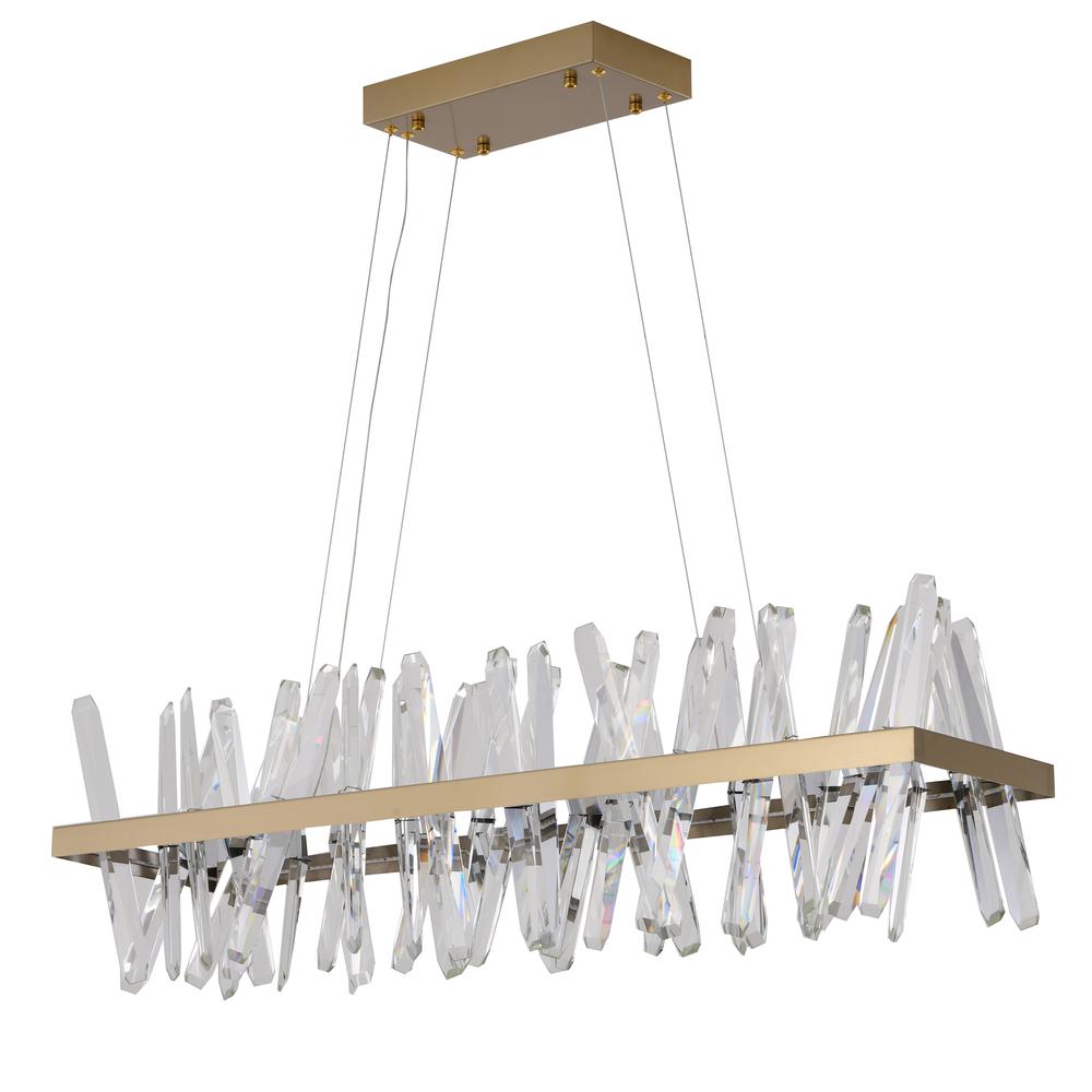 LED Chandelier  Gold Stainless Steel & Crystal. Picture 2
