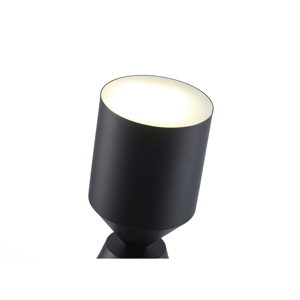 1-Light Black Iron Floor Lamp With A White Acrylic Shade. Picture 2