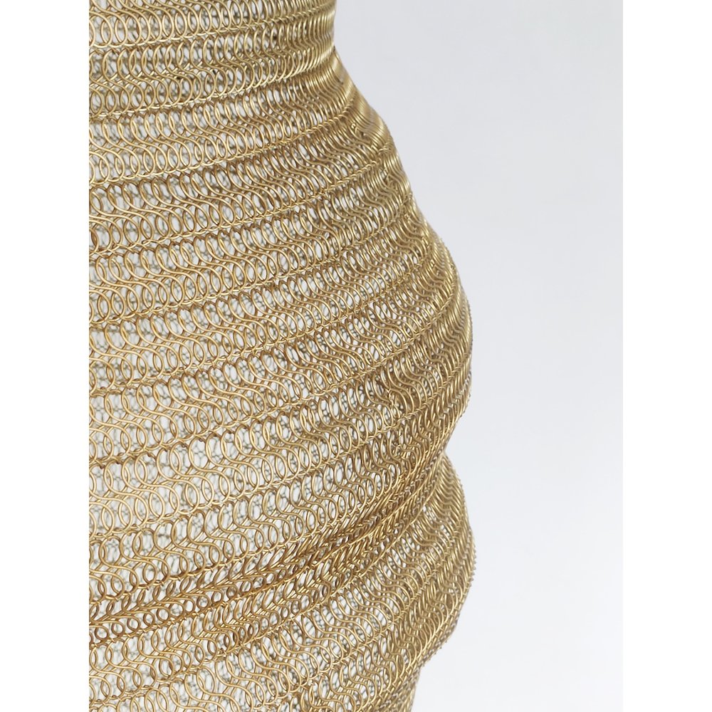 1-Light Gold Pendant With A Chain Basket Shade. Picture 4