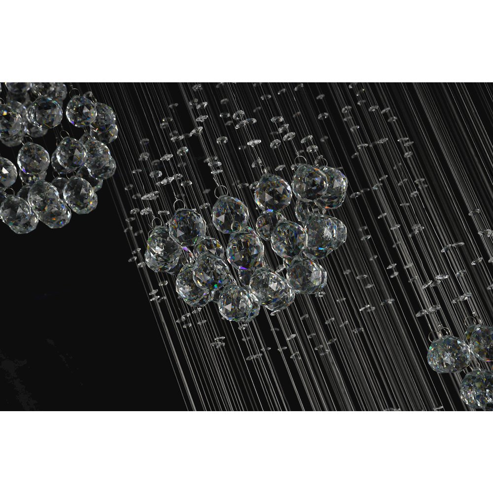 16-Light Chrome Chandelier With Clear Hanging Crystals And Beads. Picture 3