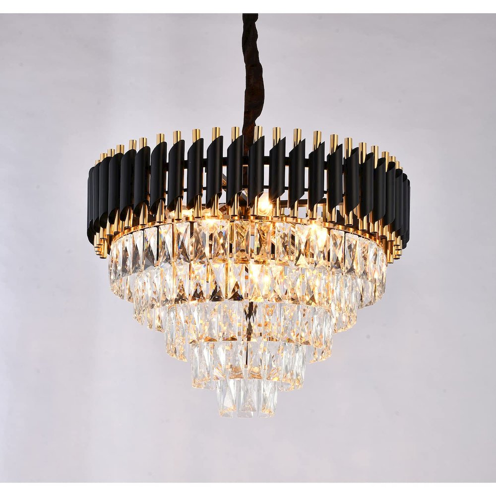 Bethel International Chandelier in Black & Gold Color. Picture 3