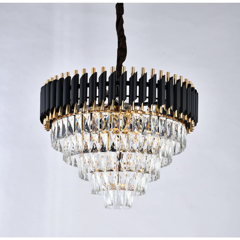 Bethel International Chandelier in Black & Gold Color. Picture 4