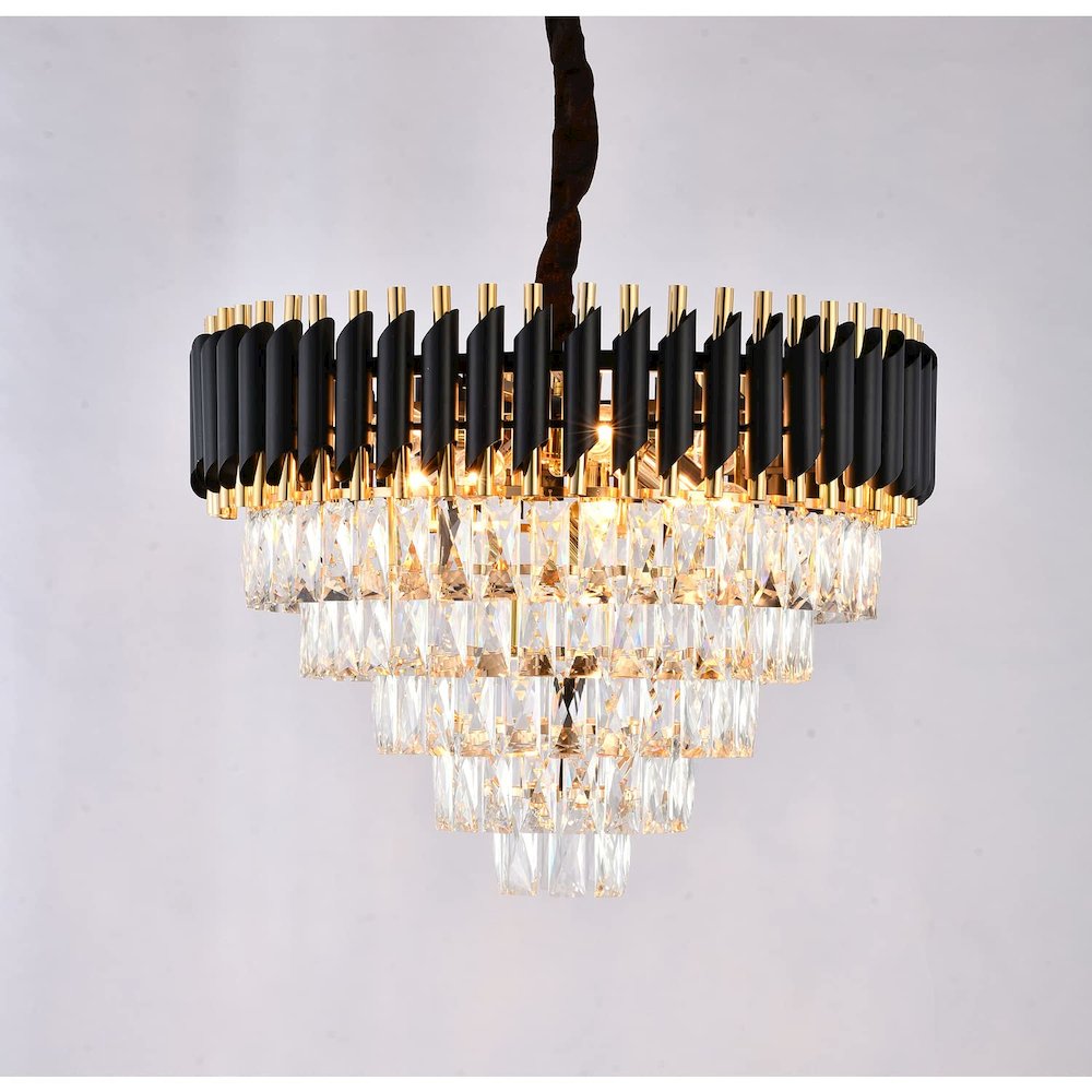 Bethel International Chandelier in Black & Gold Color. Picture 2