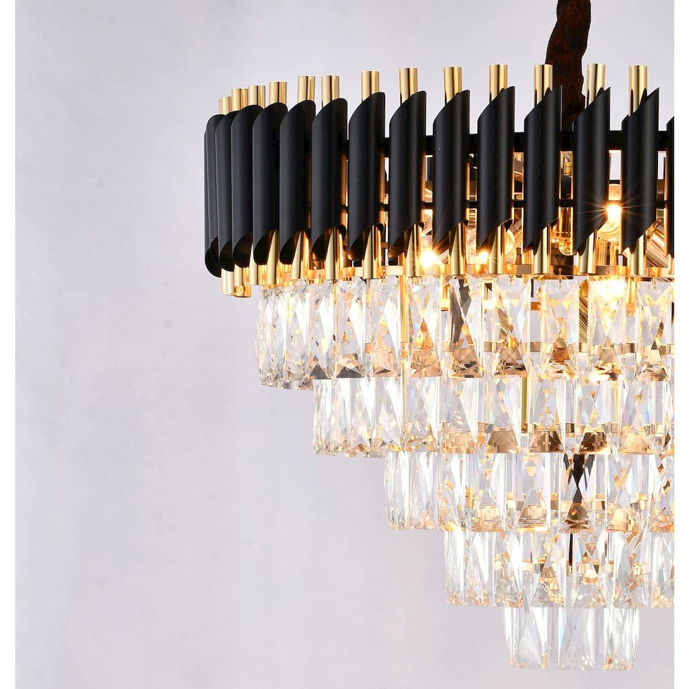 Bethel International Chandelier in Black & Gold Color. Picture 6