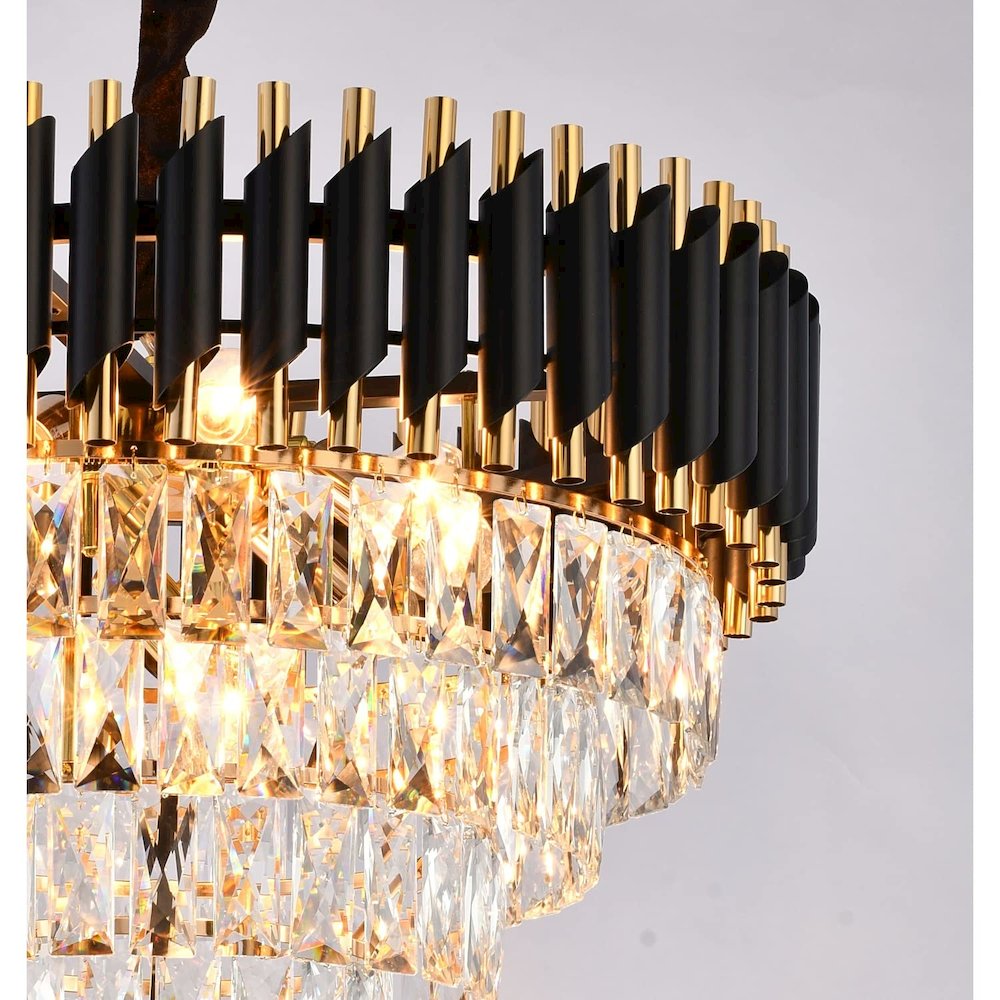 Bethel International Chandelier in Black & Gold Color. Picture 5
