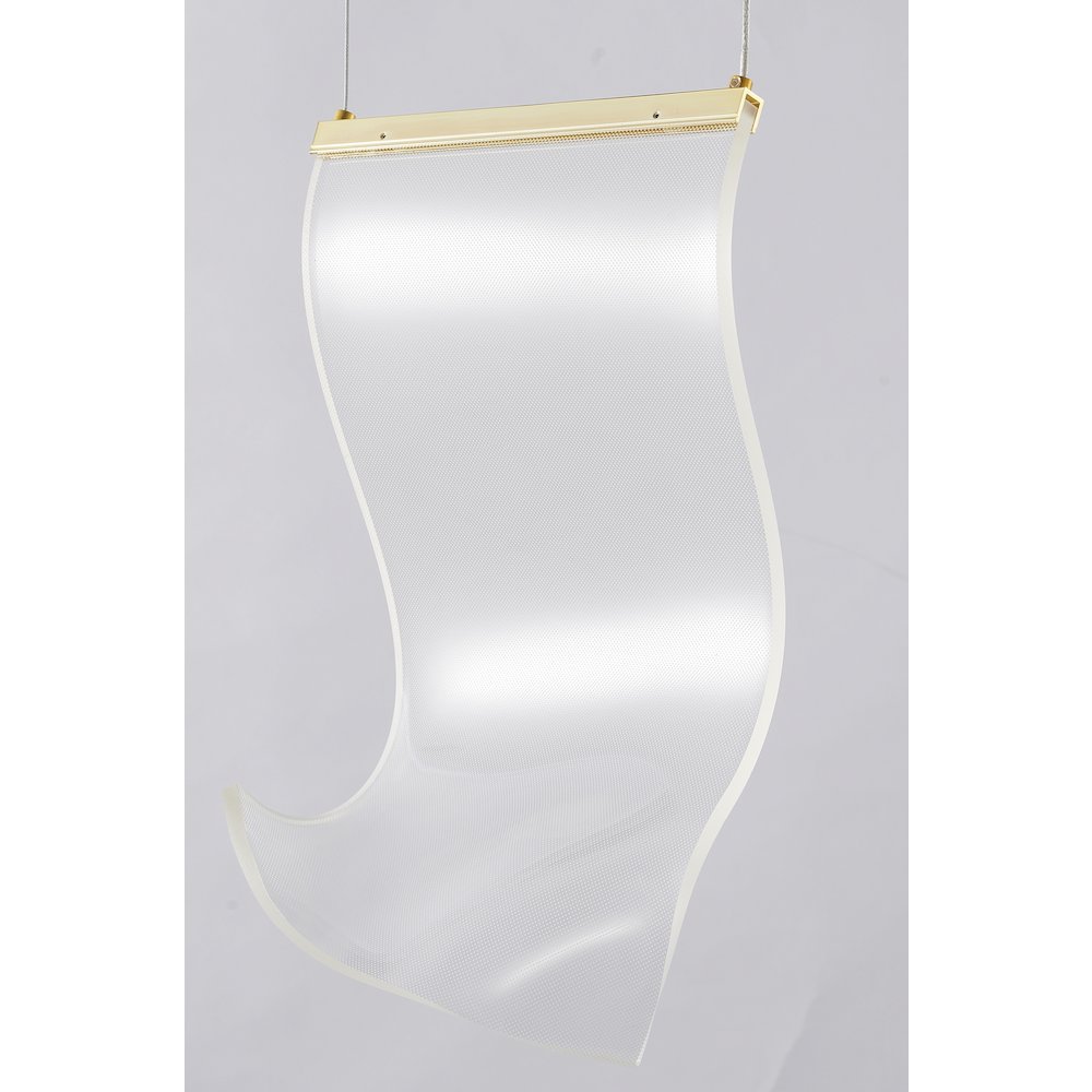 1-Light Gold LED Pendant With An Acrylic Sheet. Picture 4