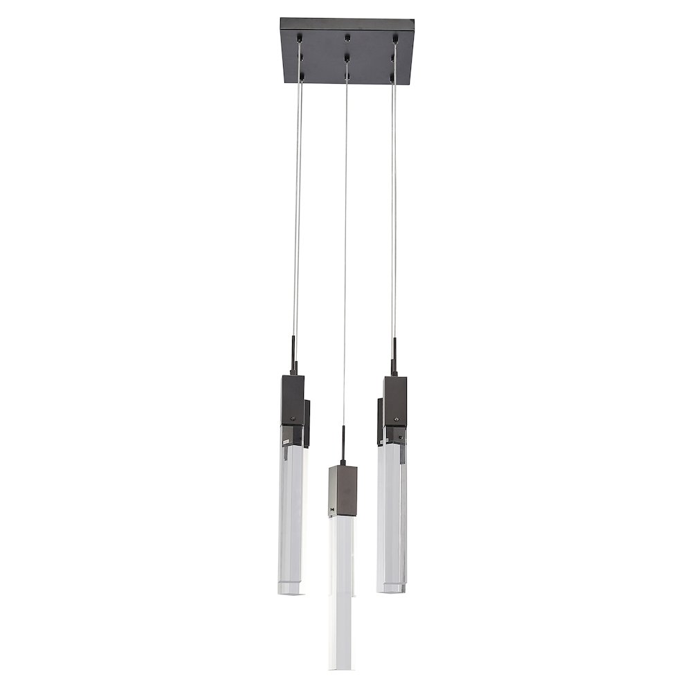 5-Light Matte Black Chandelier With A Clear Crystal. Picture 2