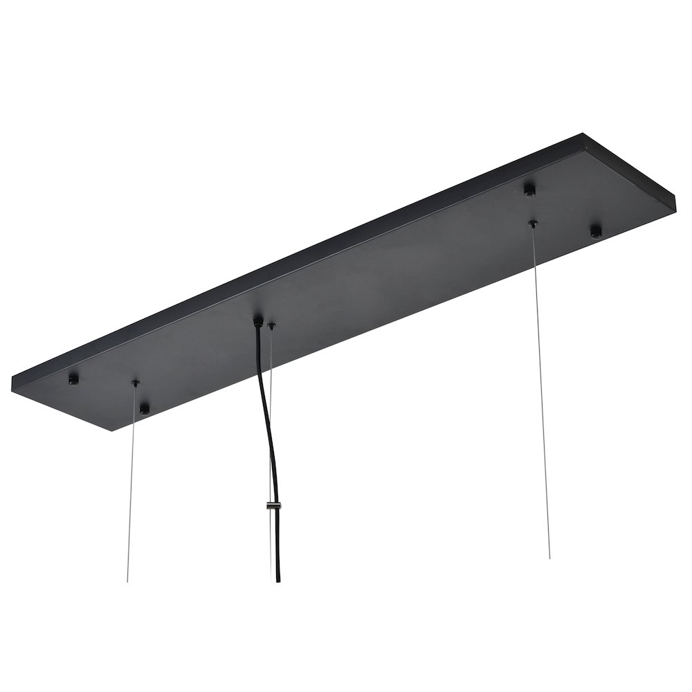 8-Light Black Block Chandelier With A Copper Interior. Picture 3