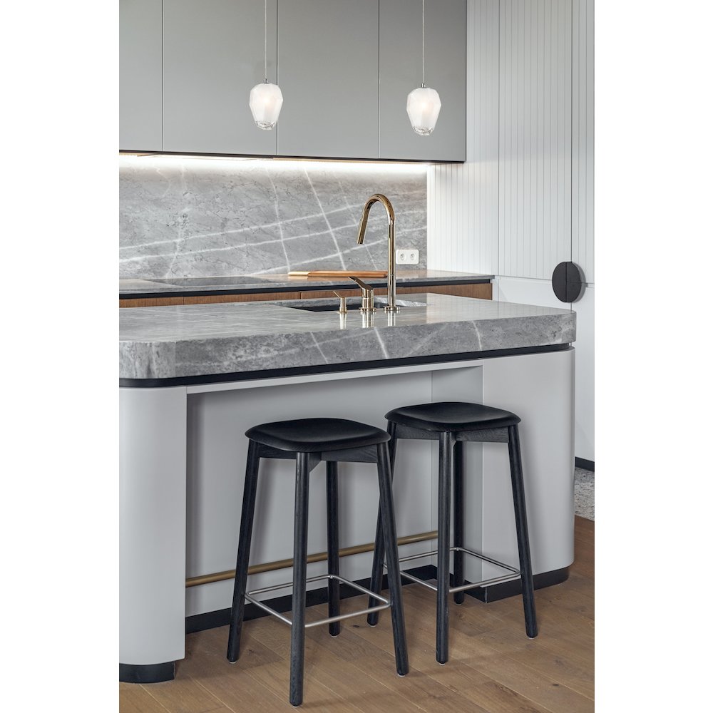 1-Light Chrome Pendant With A White Glass Shade. Picture 5