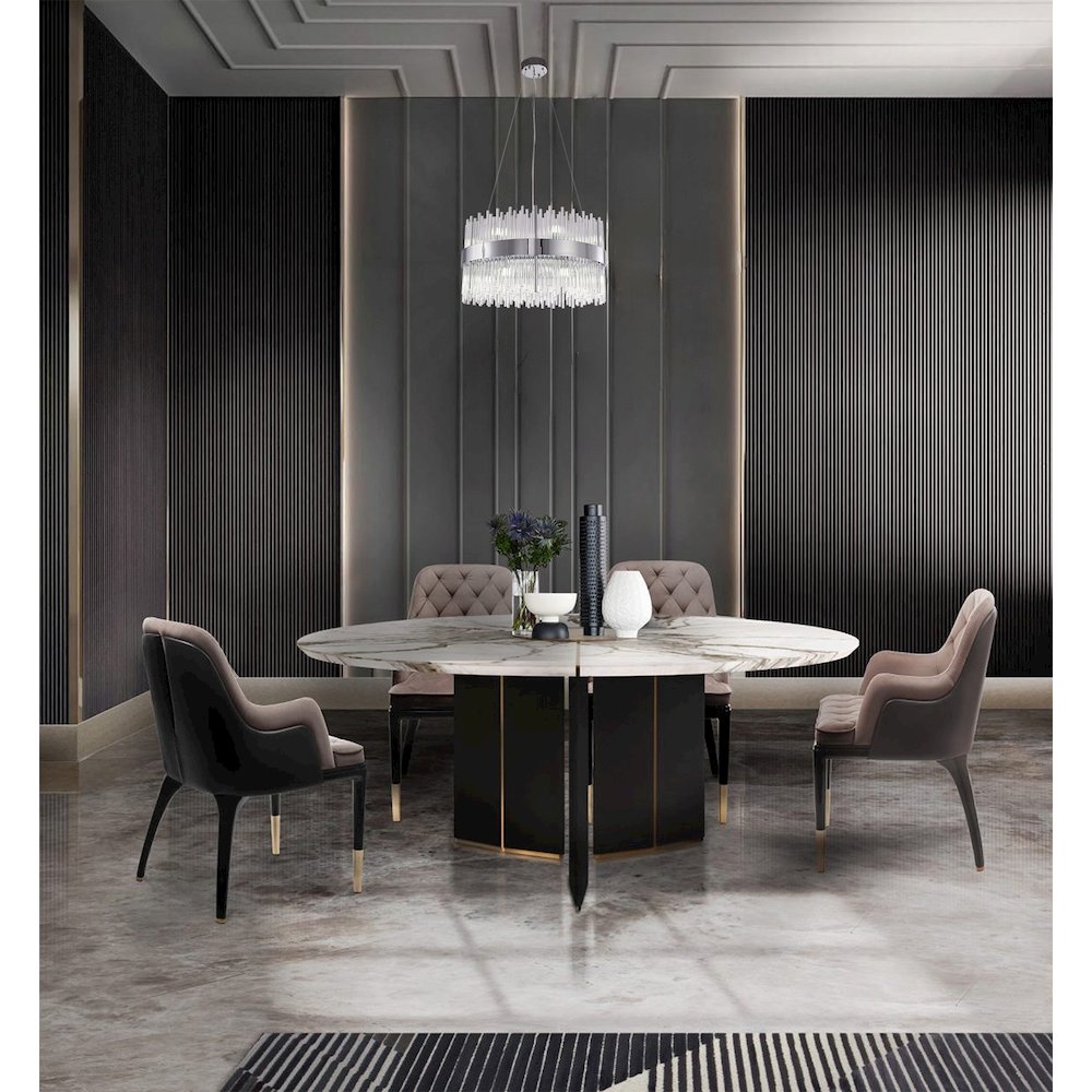 14-Light Chrome Chandelier With Clear Glass Rods. Picture 7