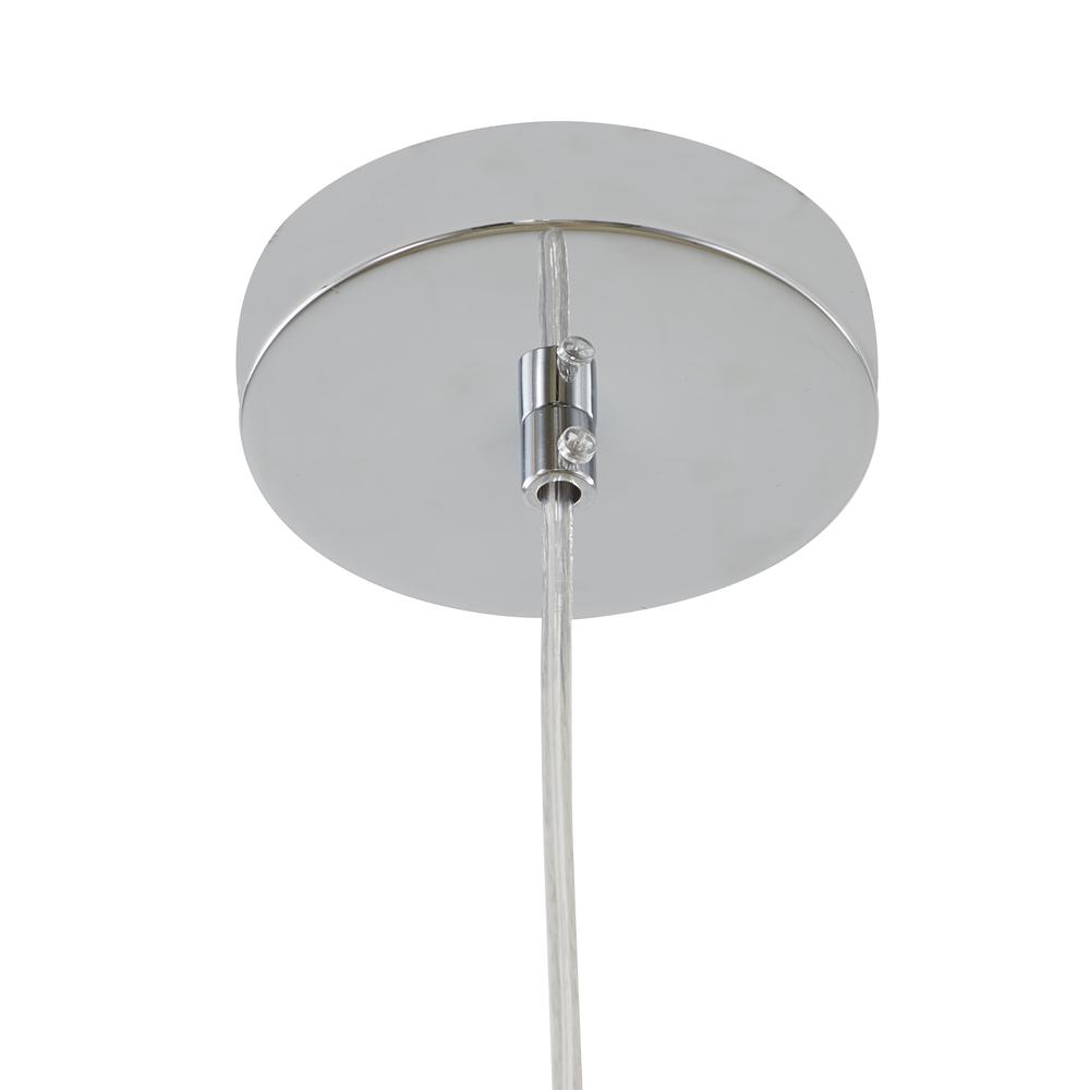Single Pendant Lighting Amber Distorted Glass & Metal. Picture 5