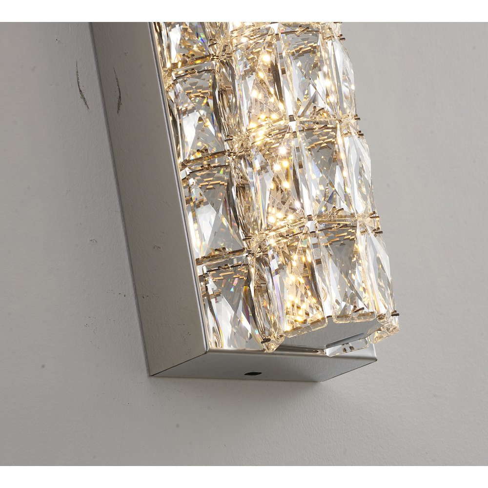 1-Light Chrome Wall Sconce With Clear Crystal Accents. Picture 5