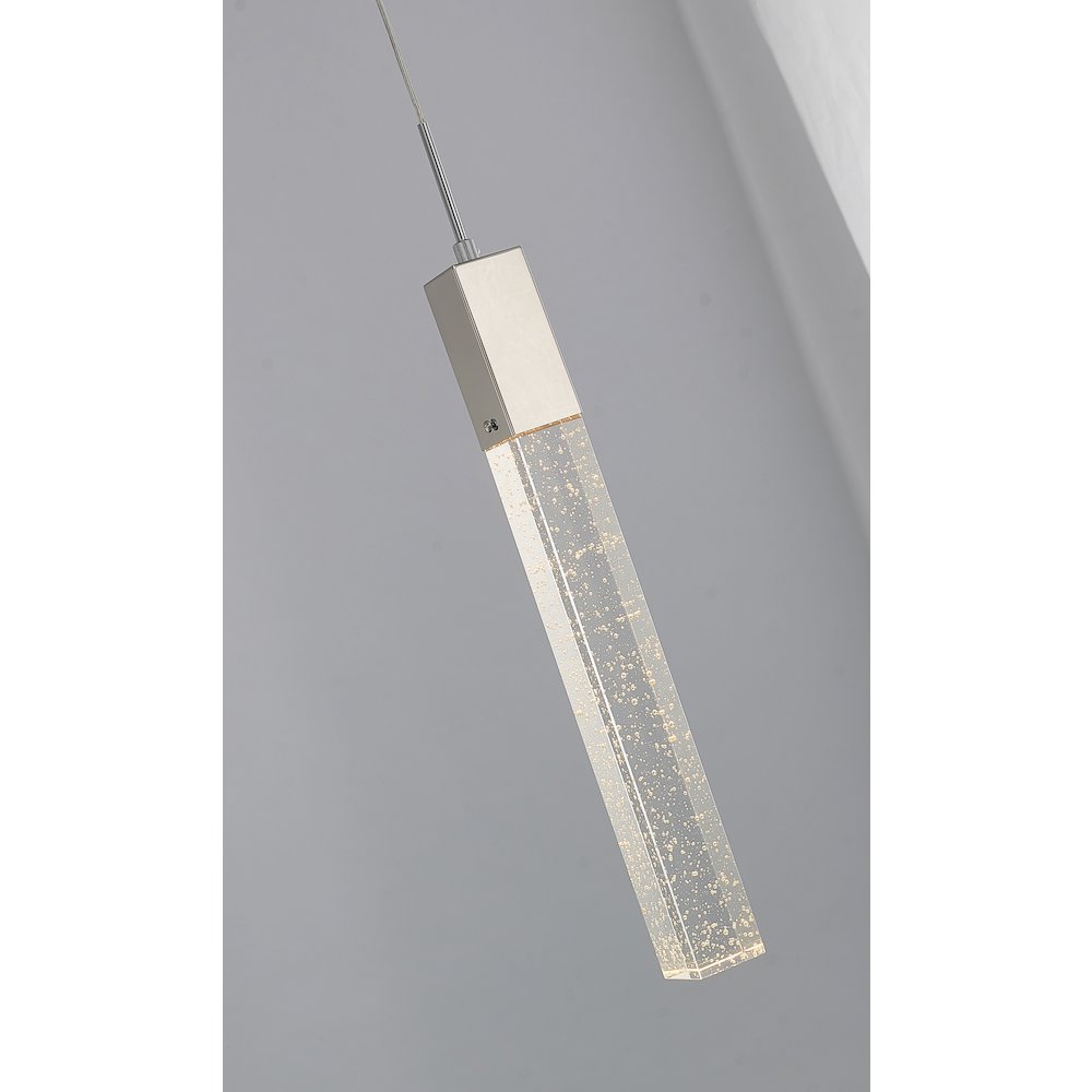 1-Light Chrome Single Pendant With A Clear Bubble Crystal. Picture 5