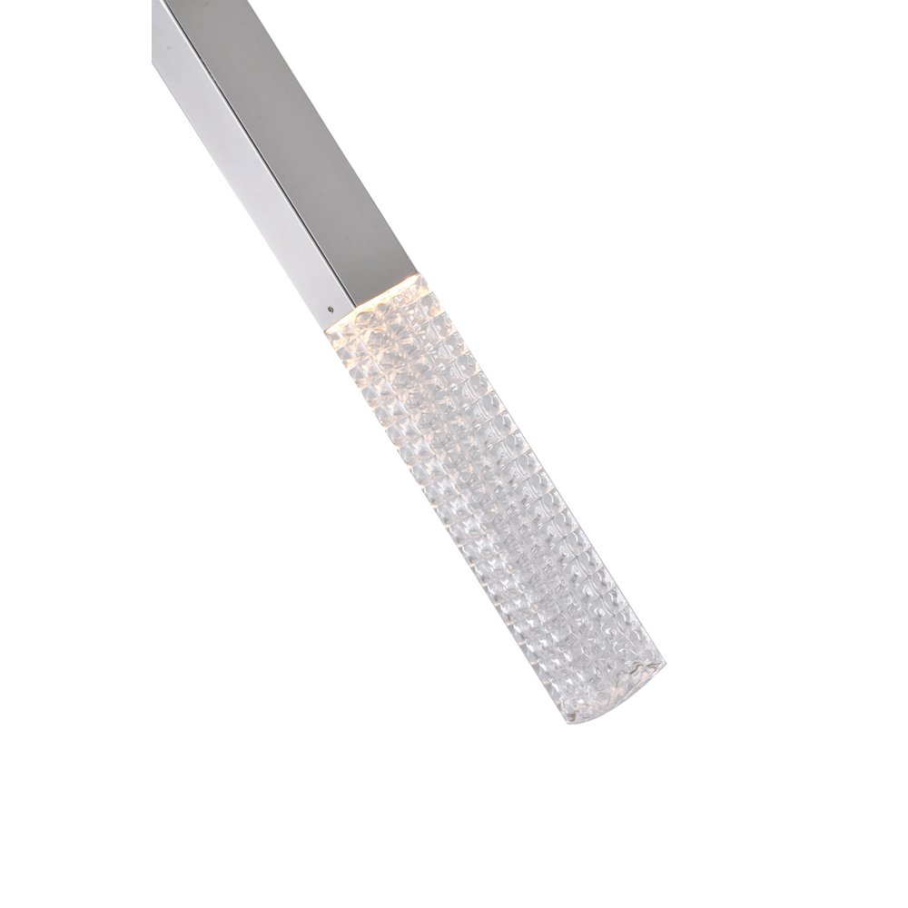 1-Light Chrome LED Single Pendant With A Clear Glass Shade. Picture 4