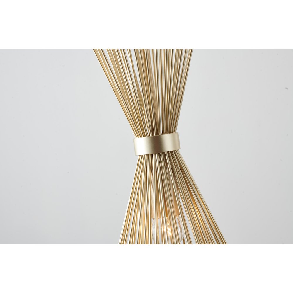 1-Light Gold Iron Pendant With A Spiked Cone Shade. Picture 2