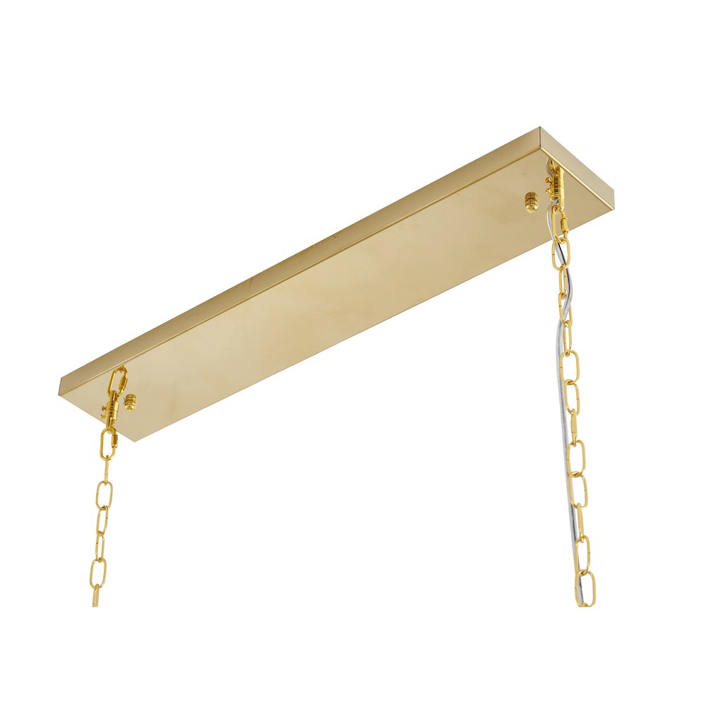 14-Light Gold Stainless Steel Chandelier With Clear Crystal Accents. Picture 7