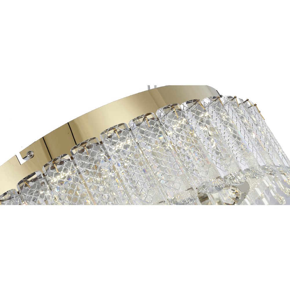 1-Light Gold Stainless Steel LED Flush Mount With Clear Crystals. Picture 5