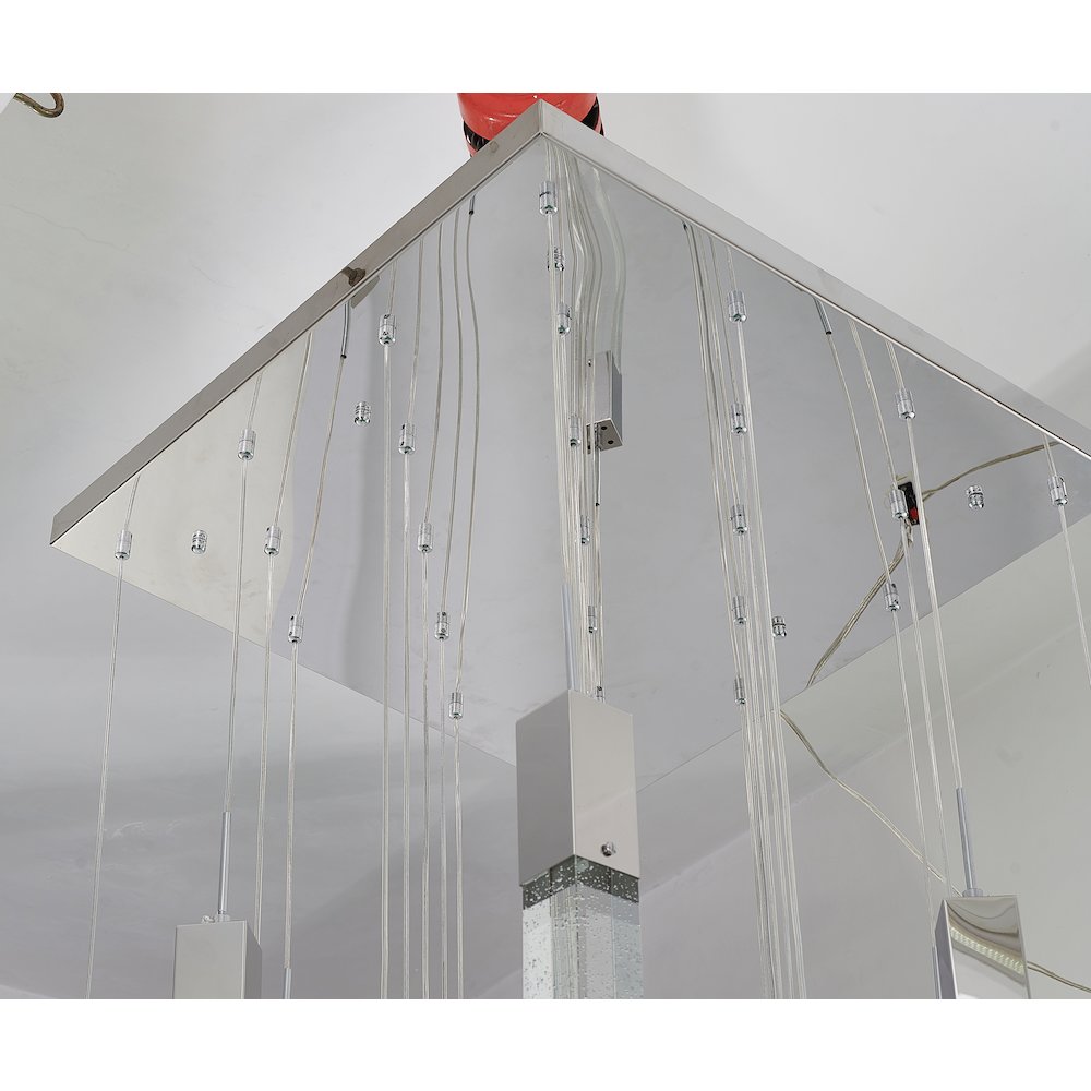 25-Light Chrome Chandelier With A Clear iceberg bubble Crystal. Picture 5