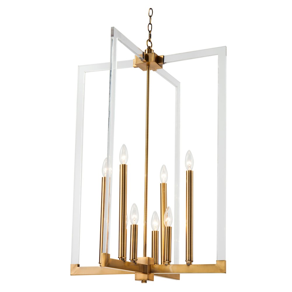 8-Light Bronzed Metal Chandelier With Clear Acrylic Arms. Picture 1