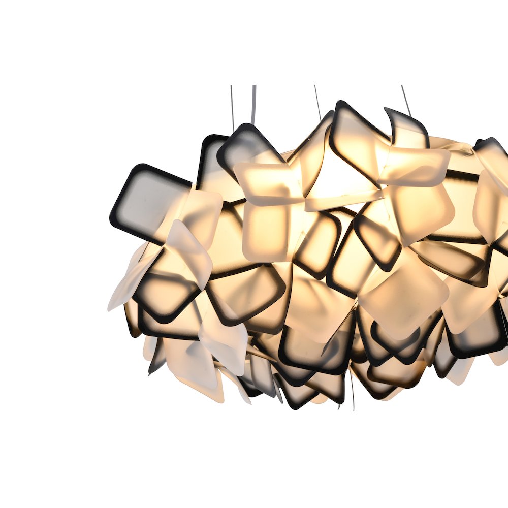 1-Light White And Black Acrylic Cloud LED Chandelier. Picture 4
